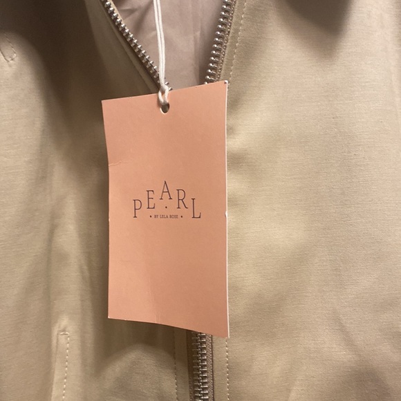 NWT Pearl by Lela Rose Navy khaki Long Vest jacket double zipper vest size 0 - Picture 2 of 9